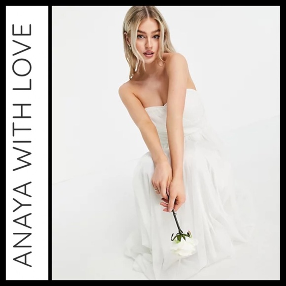 NWT ASOS Anaya with Love Tulle Bandeau Maxi Dress